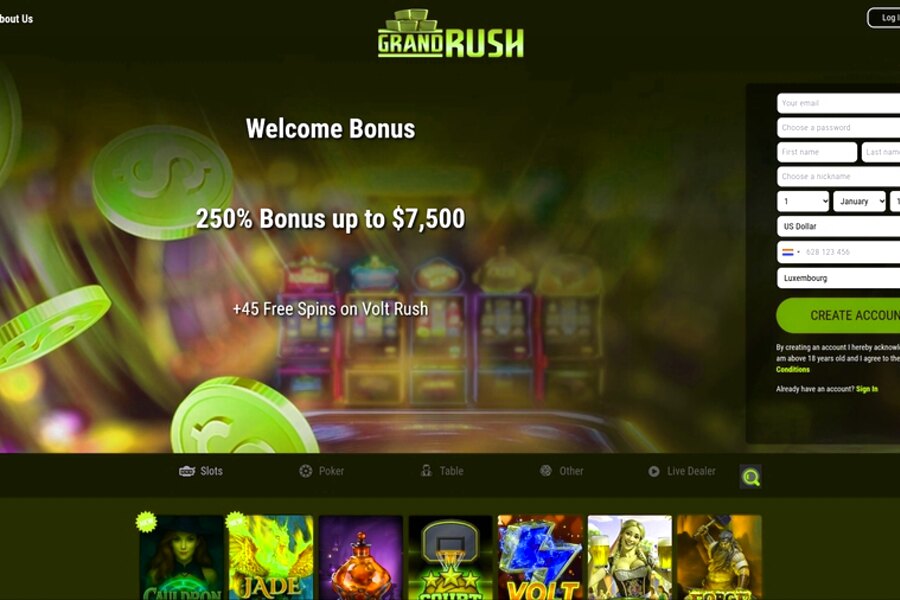 Grand Rush Casino Login - Access Your Exciting Account