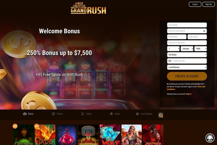 Grand Rush Casino Mobile App: Download and Features APK