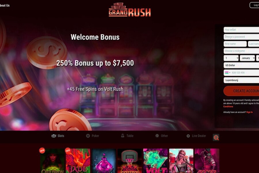 Grand Rush Casino Promo Codes for Players